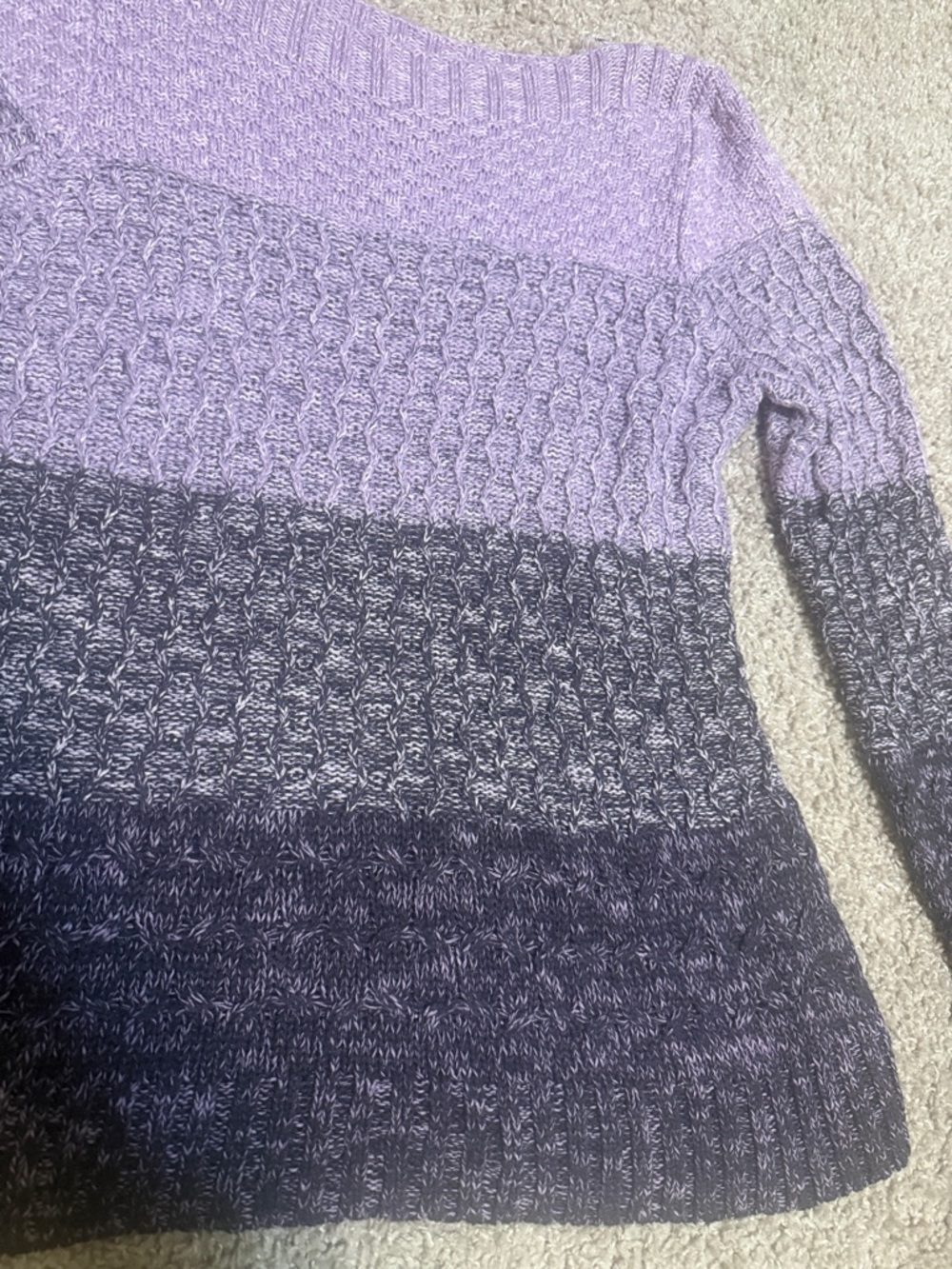 croft & barrow Ombre Scoop Neck Sweater in Lavender and Plum - Picture 2 of 3